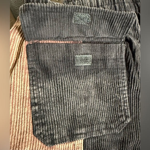 Stoosh Black and Tan Corduroy Color Block Cargo Pants - Picture 7 of 10
